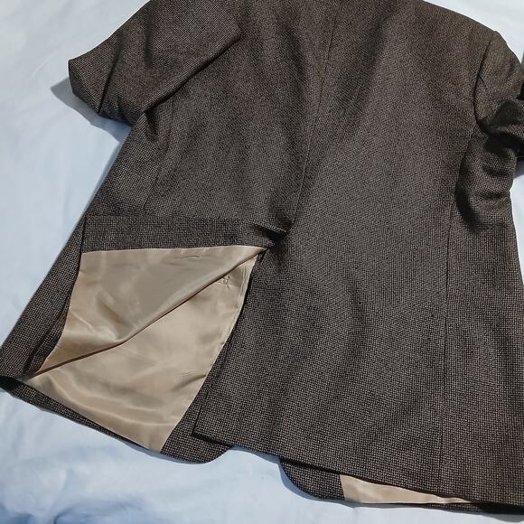 Robert Stock 44S Silk/Wool Blend Brown Woven Fully Lined INK ON LINER ONLY - Picture 5 of 13